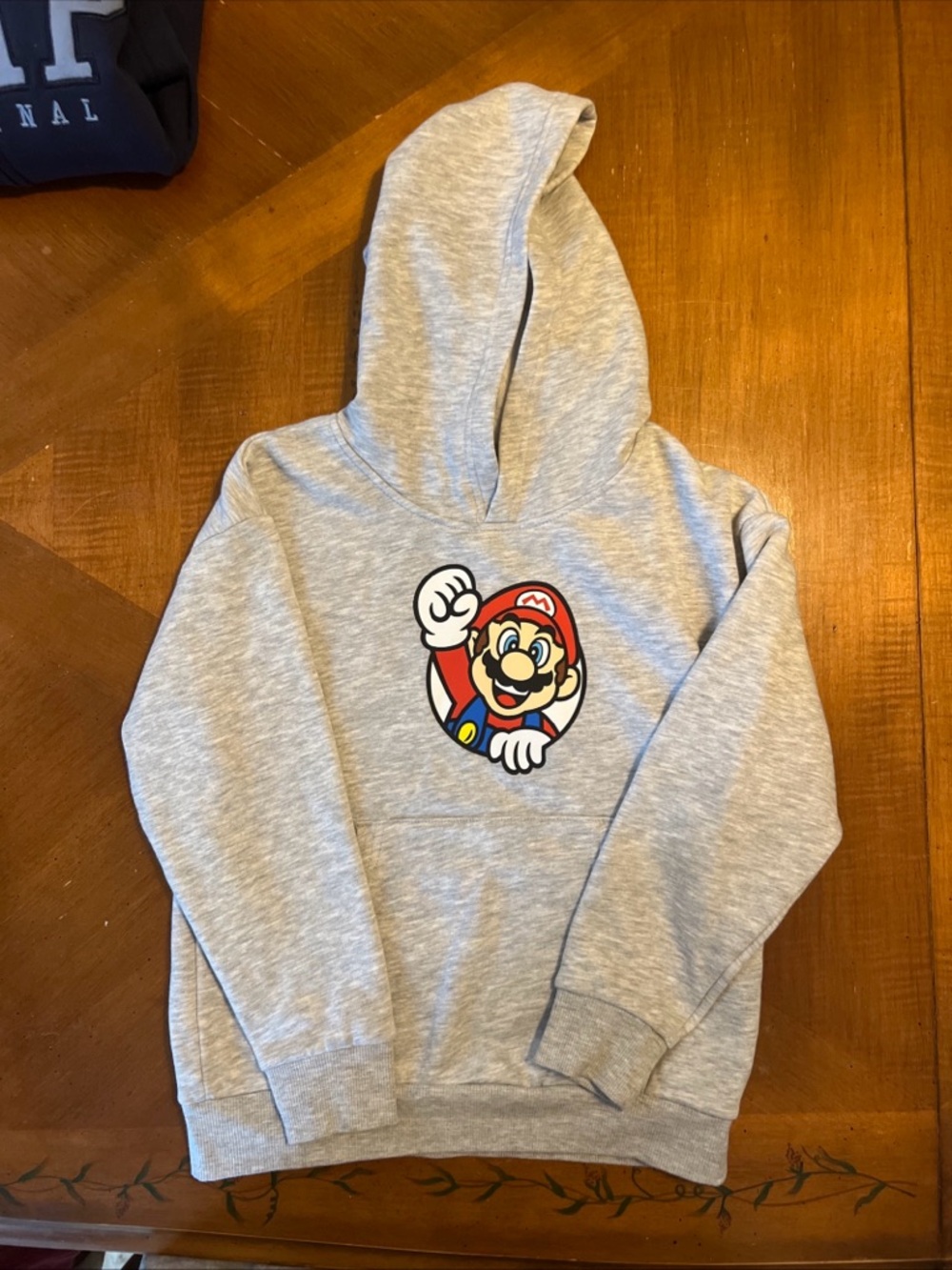 Gray Kids Hoodie with Colorful Video Game Character Graphic